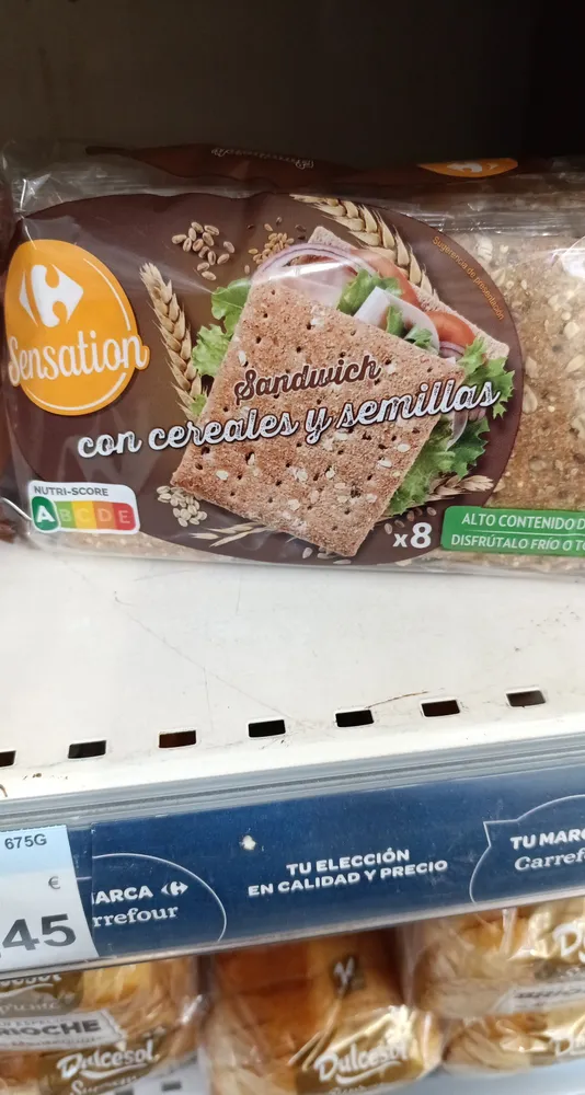 Sandwich con cereales y semillas
