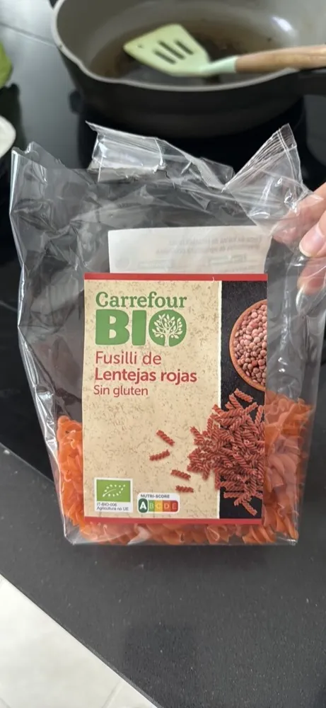 Fusilli lentejas rojas Bio