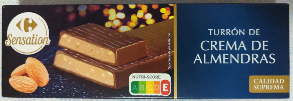 Turrón de crema de almendras