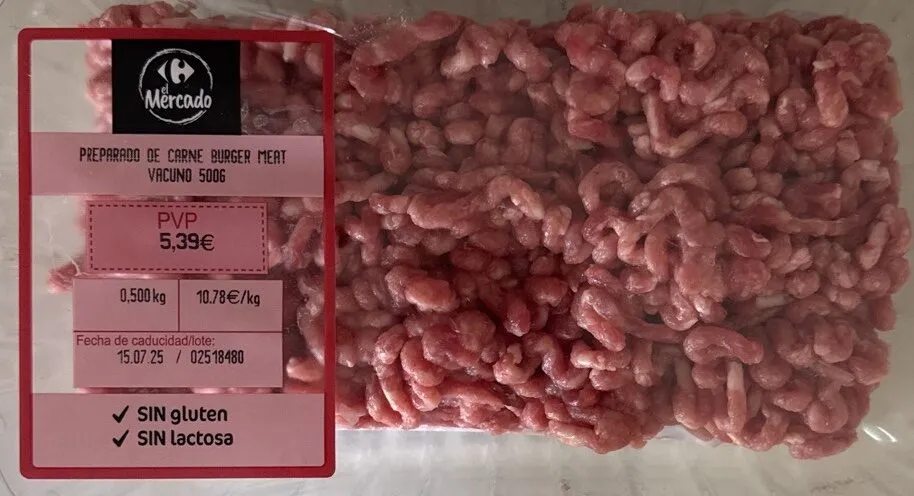 Preparado de carne Burger Meat Vacuno 500 g