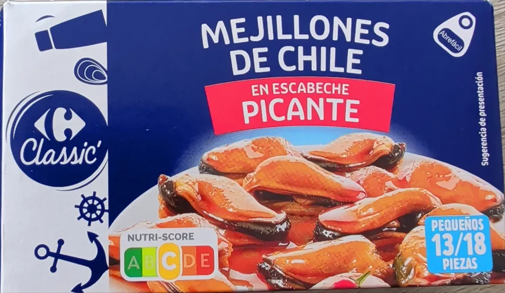 Mejillones de Chile en escabeche picante