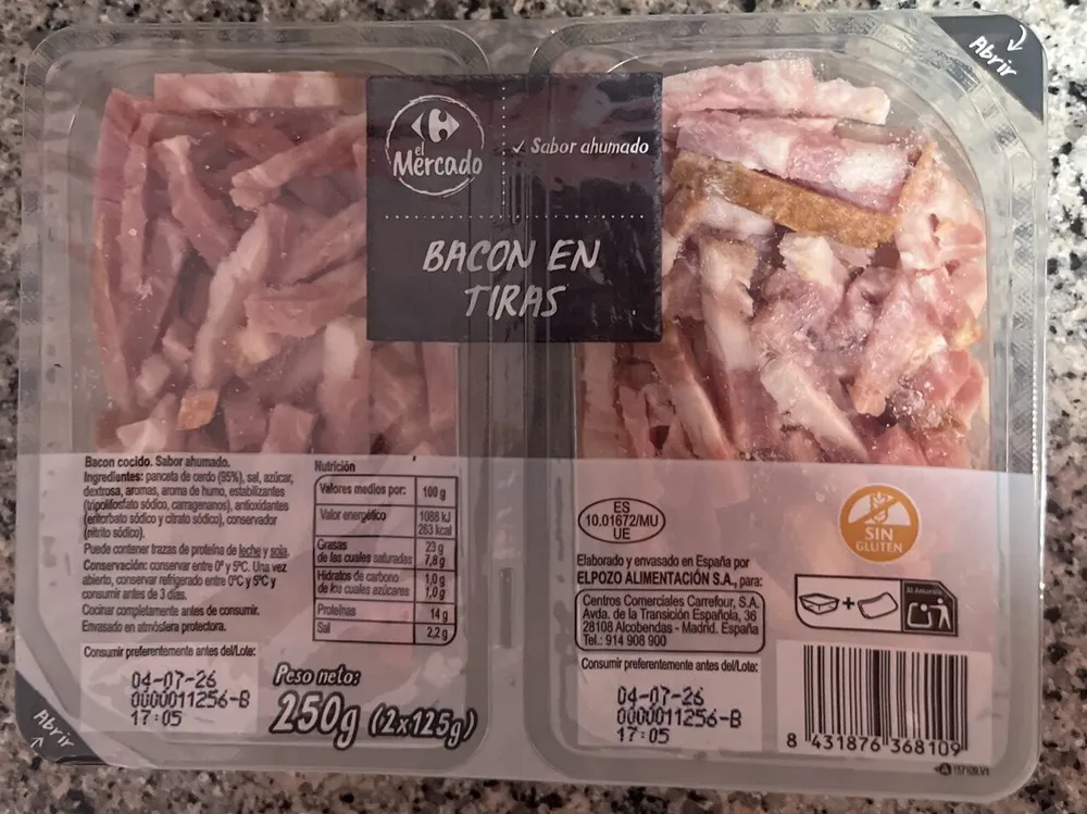 bacon en tiras Carrefour