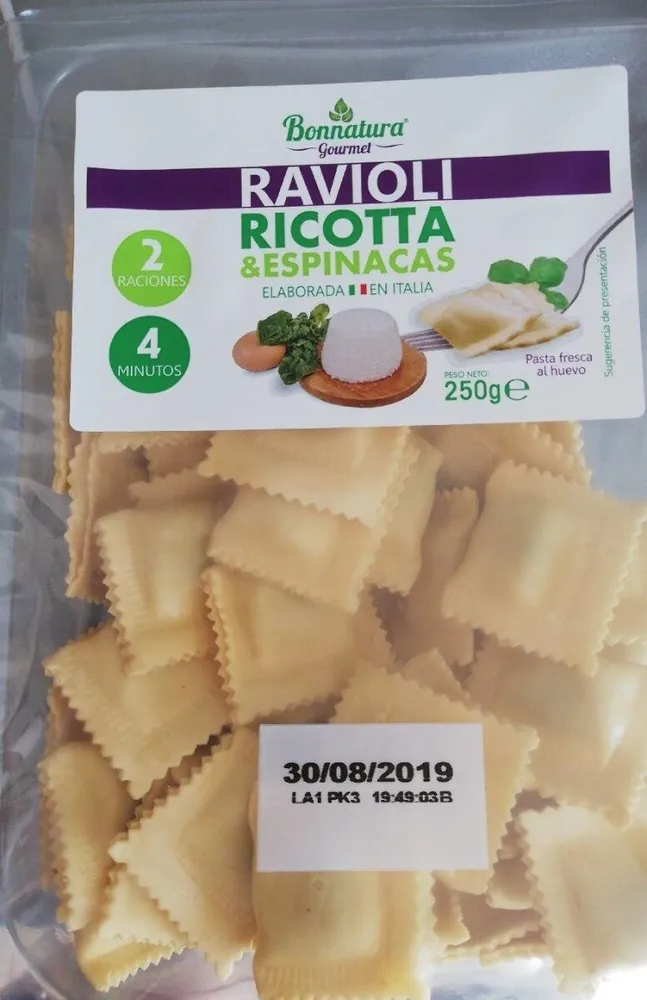 Ravioli ricotta y espinacas