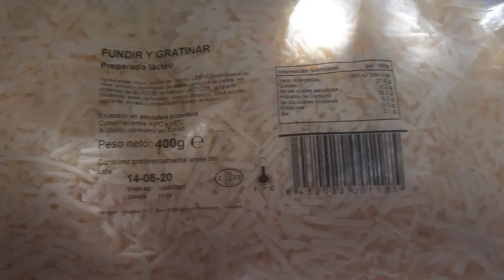 Queso fundir y gratinar