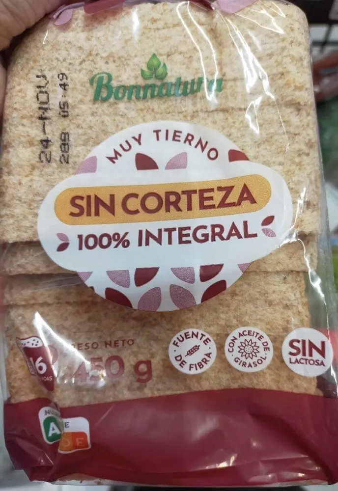 Pan integral sin corteza