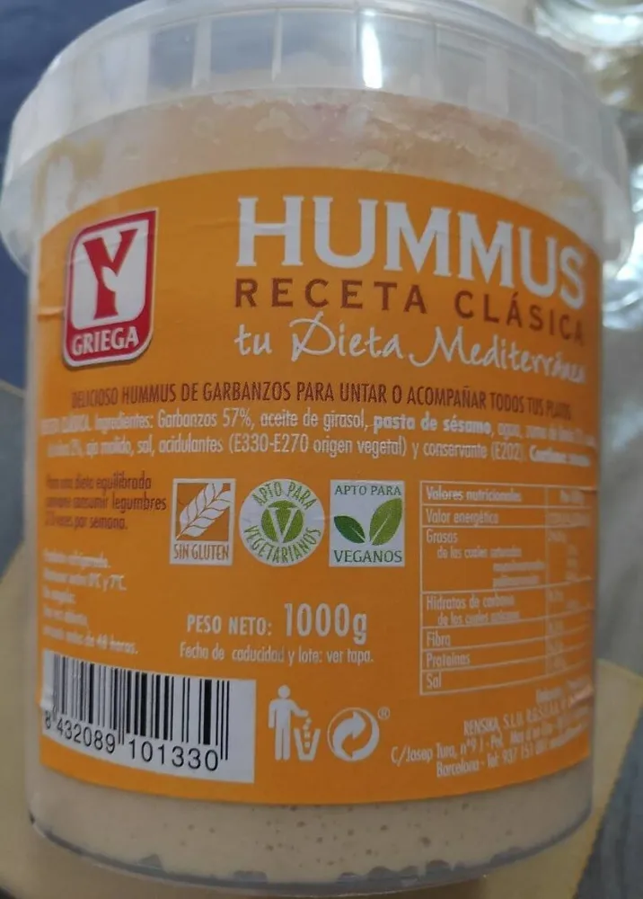 Hummus receta clásica