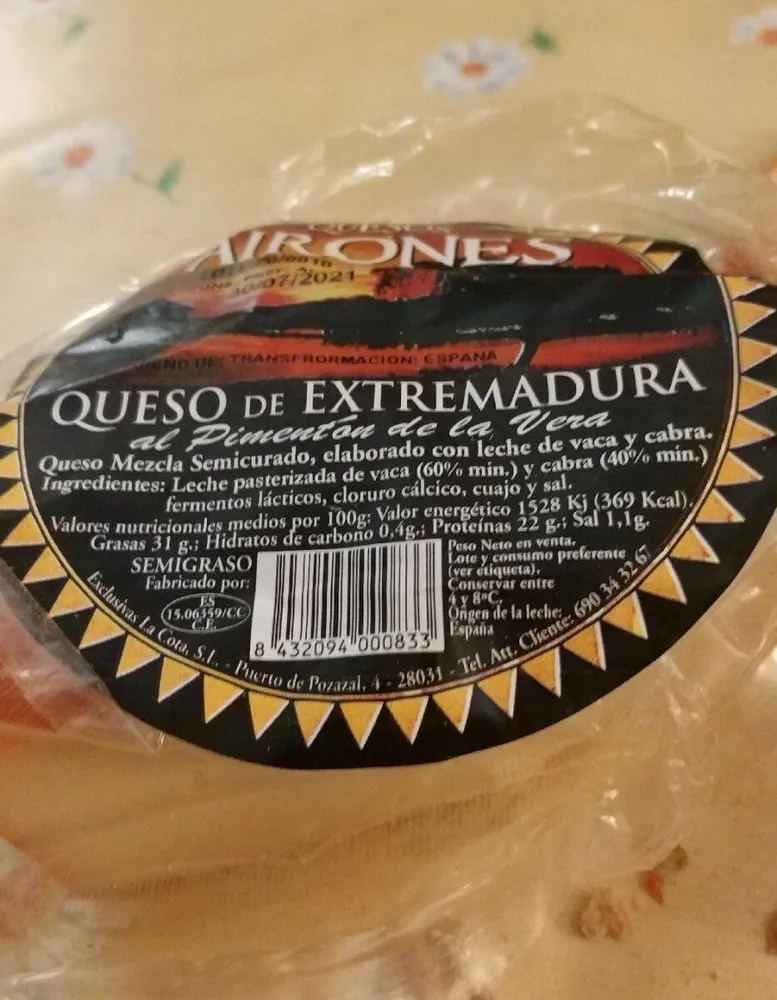 Queso de Extremadura al pimentón de la vera