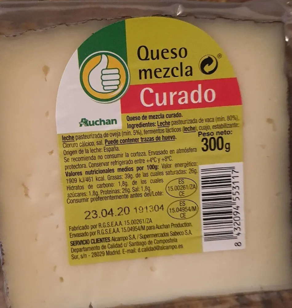 Queso mezcla curado