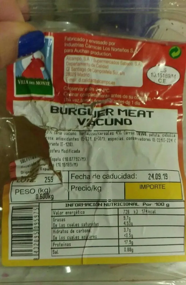 Burguer Meat Vacuno