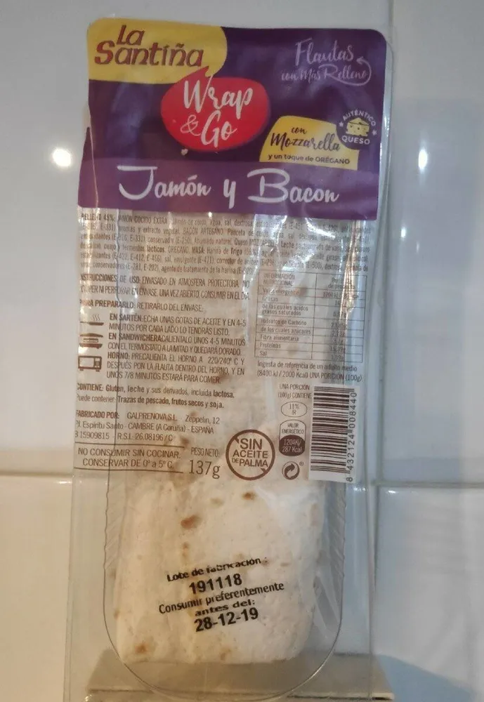 Wrap Jamón y Bacon