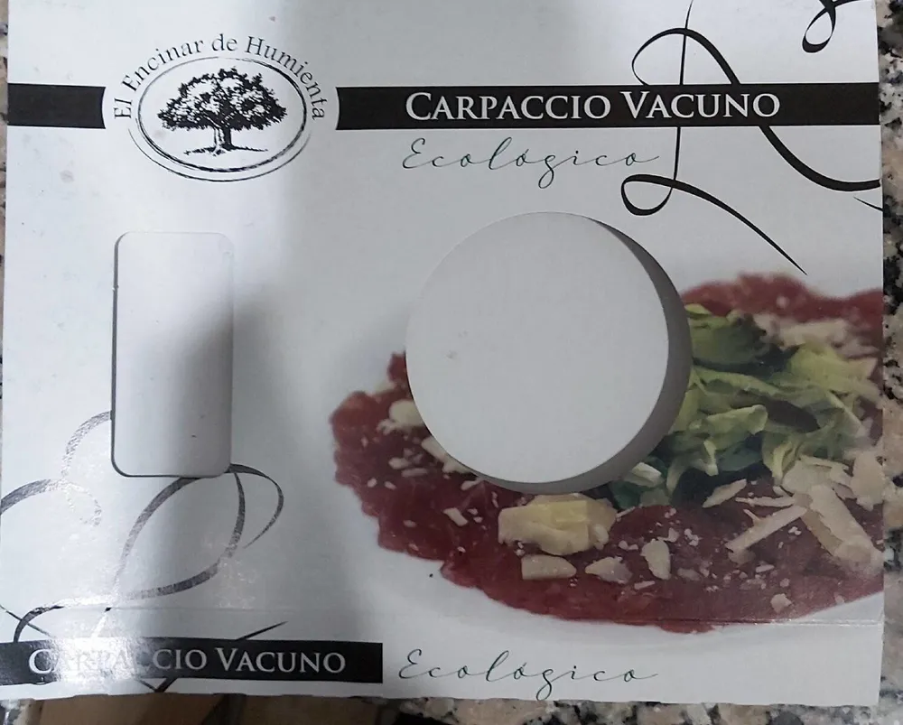Carpaccio vacuno ecológico