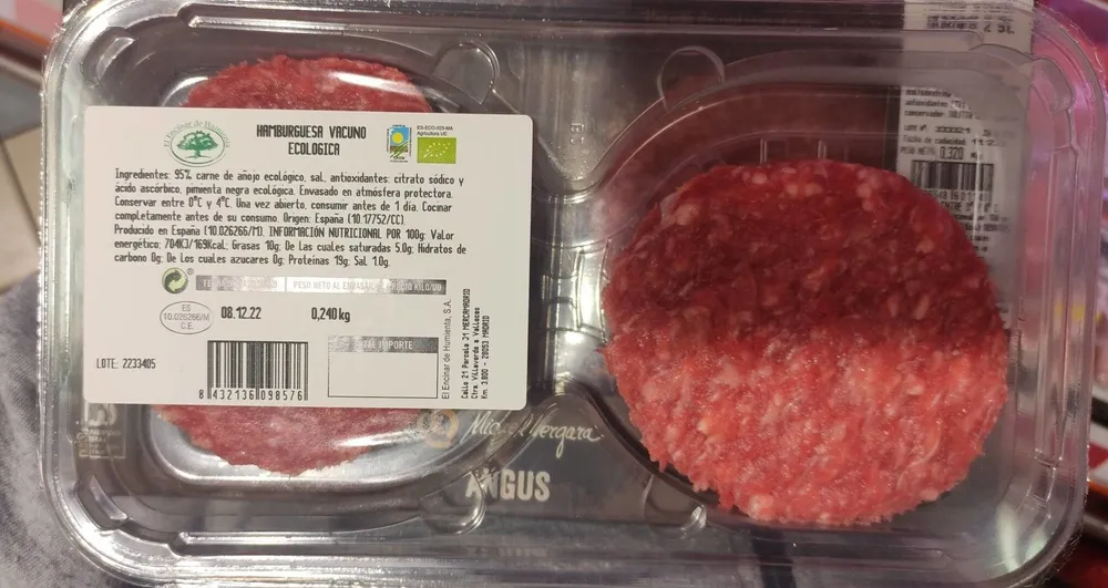 Hamburguesa vacuno ecológica