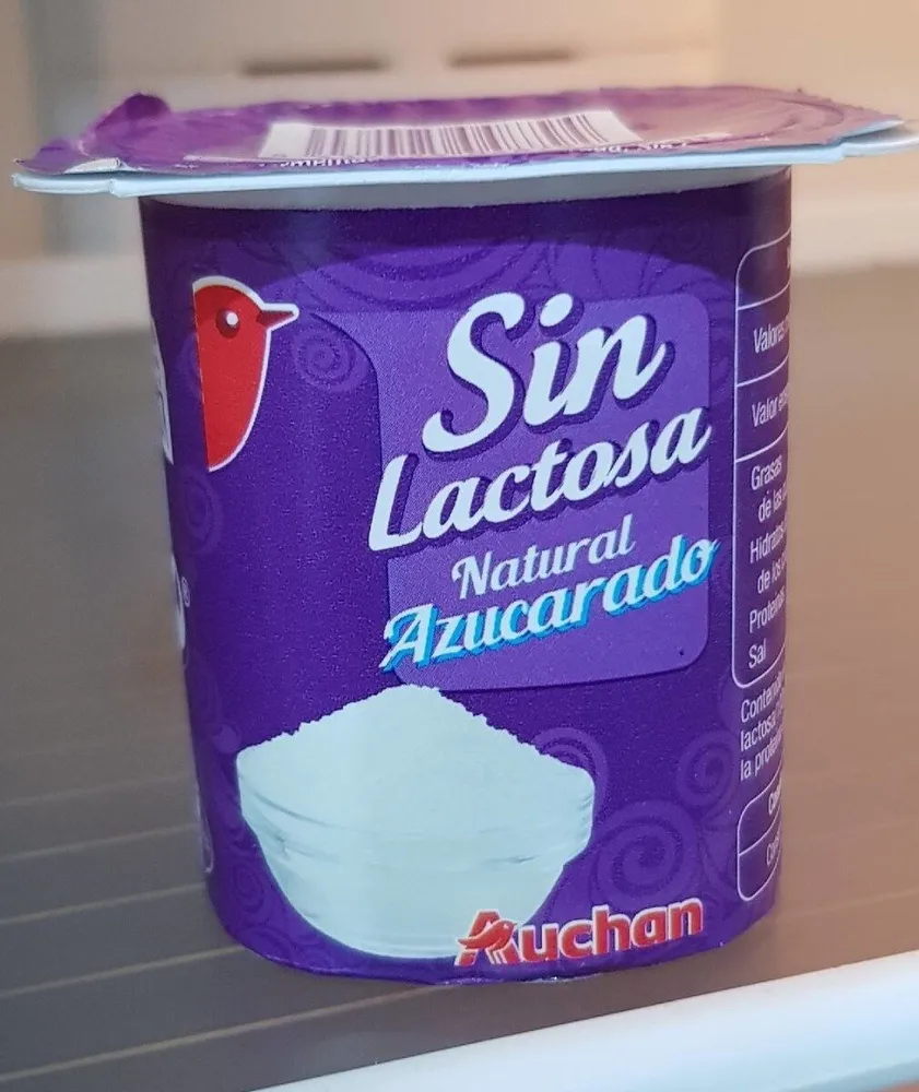 Yogur sin lactosa natural azucarado