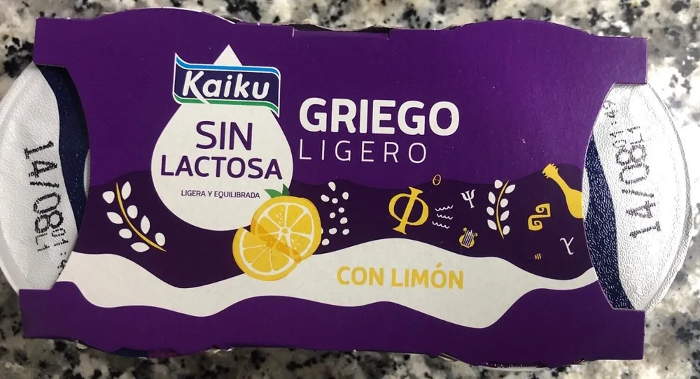 Yogur griego ligero con limón sin lactosa