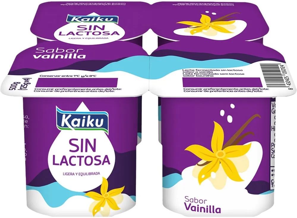 Yogur sin lactosa sabor vainilla