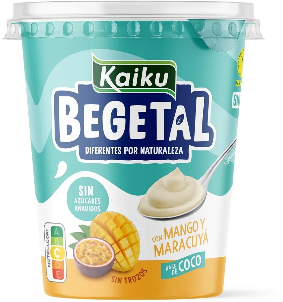 Yogur con mango y maracuya base de Coco