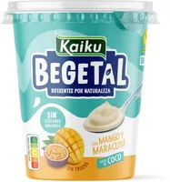 Yogur con mango y maracuya base de Coco
