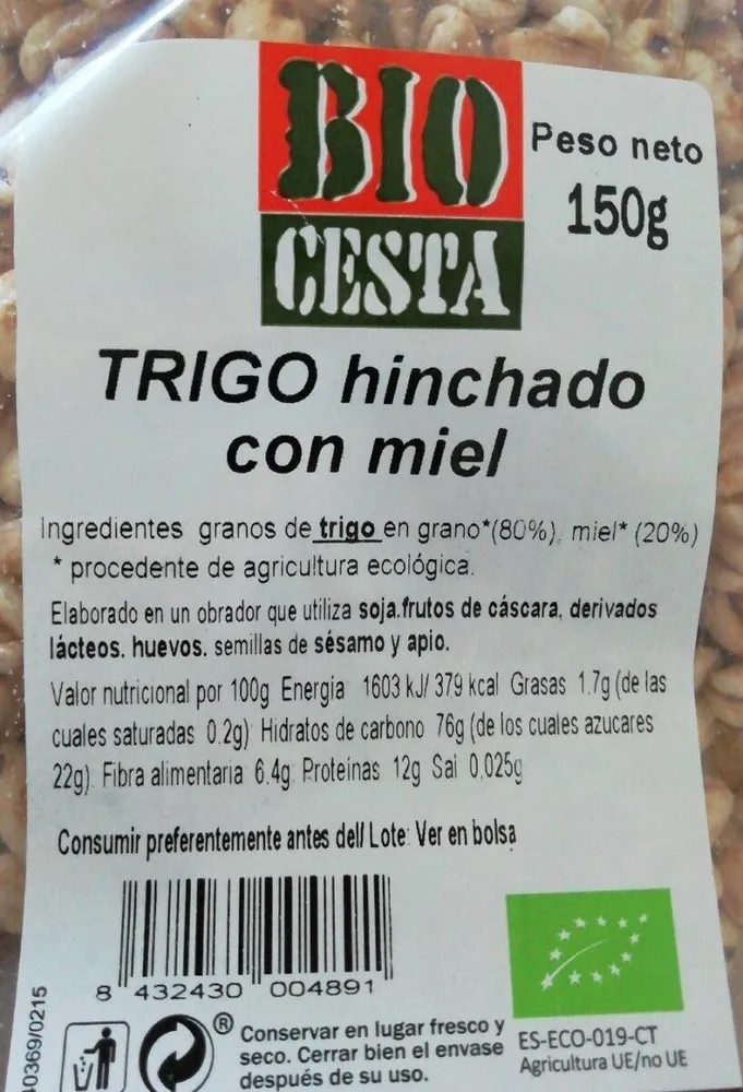 Trigo hinchando con miel