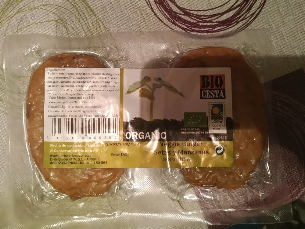 Veggie Burguer Setas y Manzanas