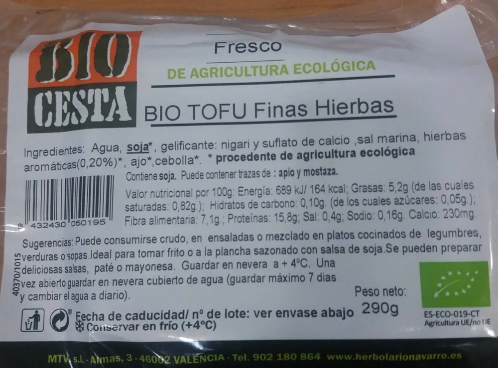 BIO TOFU Finas Hierbas