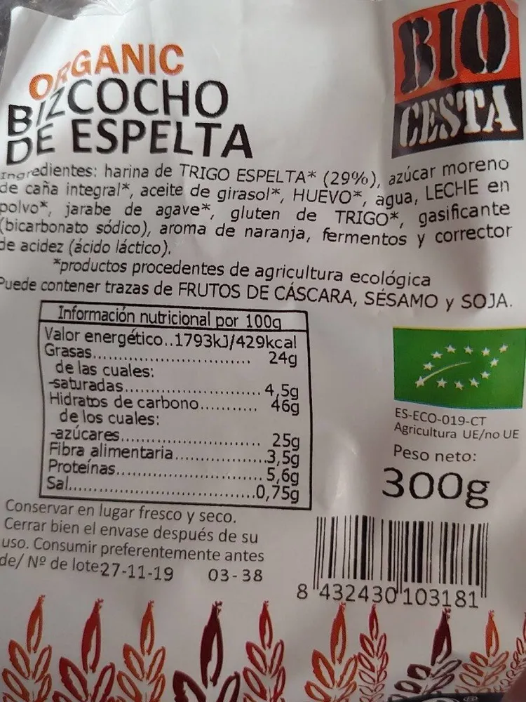 Bizcocho de espelta