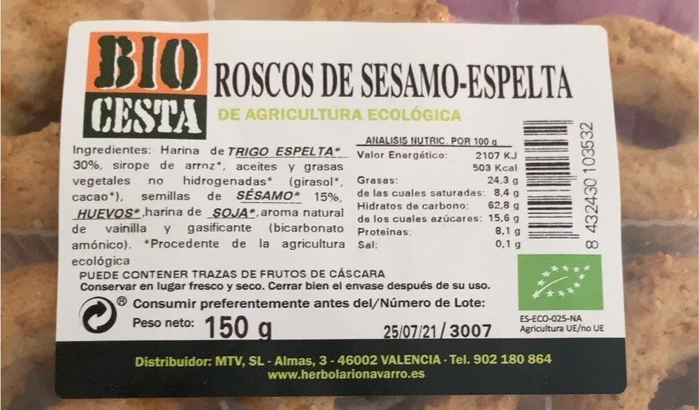 Roscos de sesamo-espelta