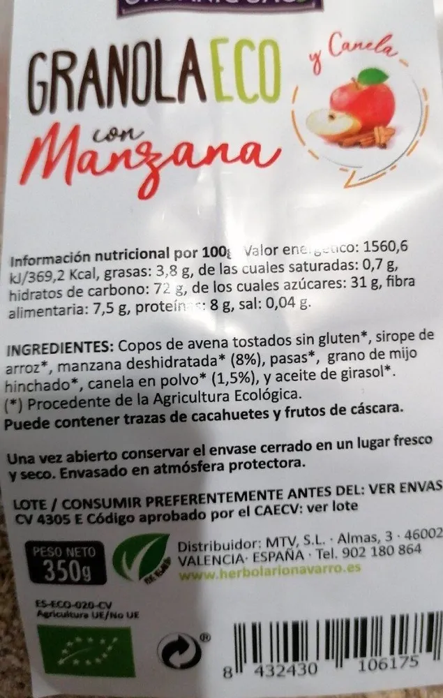 Granola Eco con Manzana