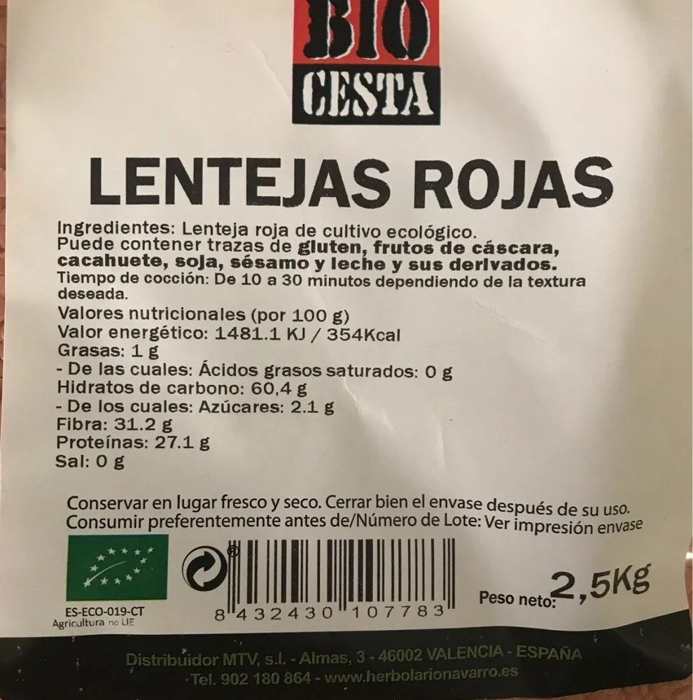 Lentejas rojas