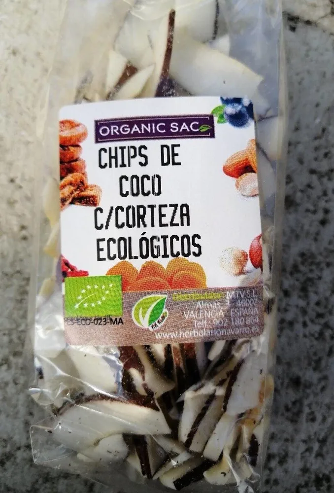 Chips de coco con corteza