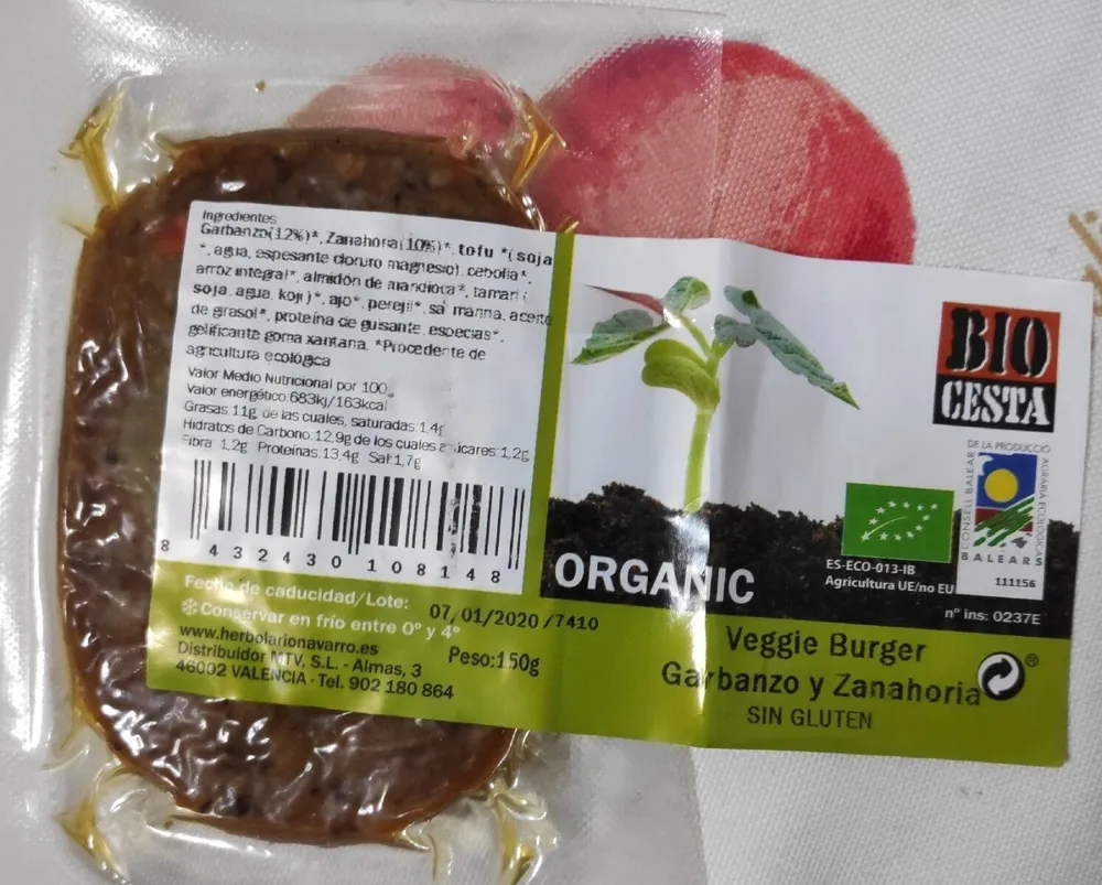 Veggie Burguer Garbanzo y Zanahoria