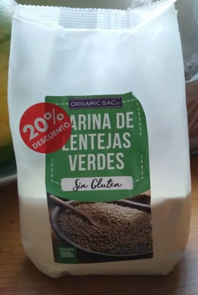 Harina de lentejas verdes