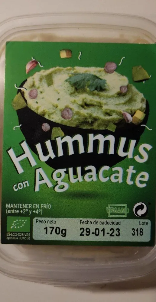 Hummus con aguacate