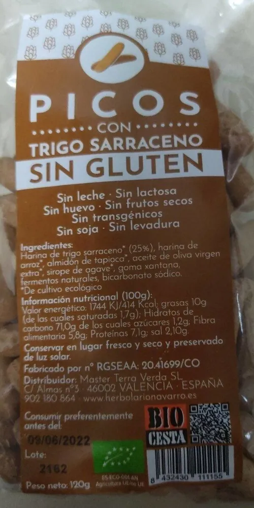 Picos con trigo sarraceno sin gluten