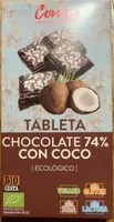 Tableta chocolate 74% con coco