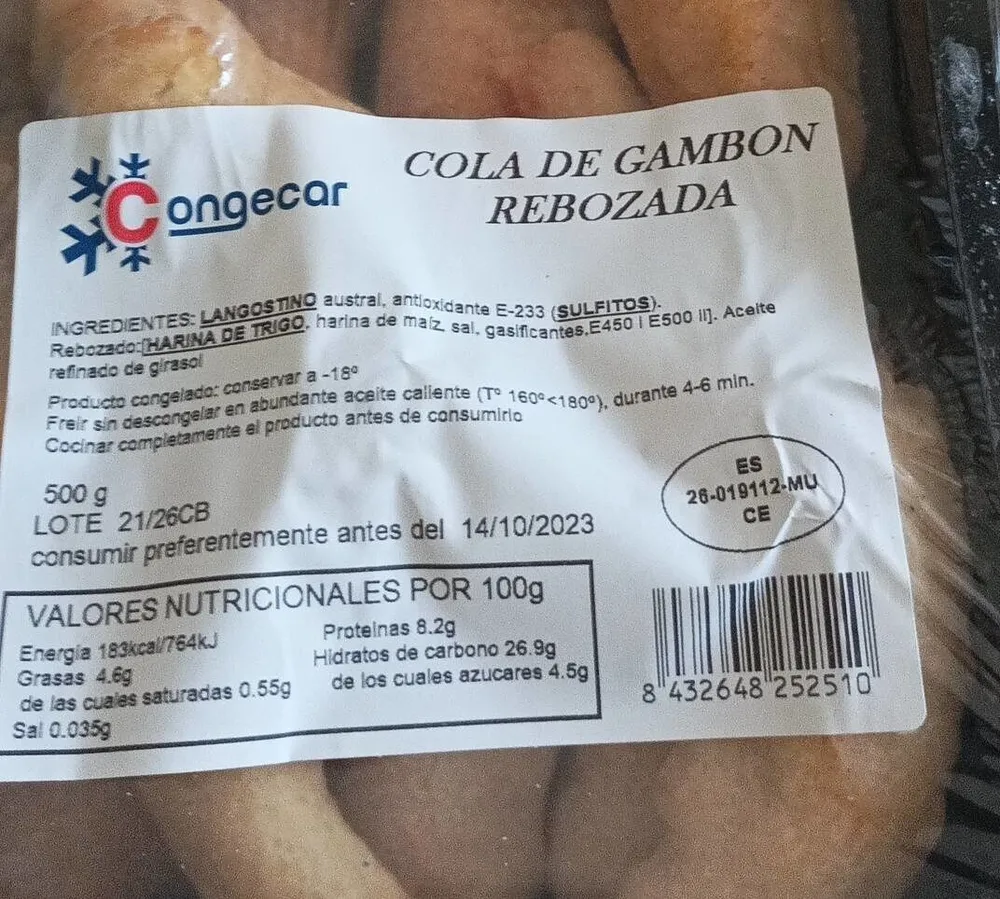 Cola de gambón reboza