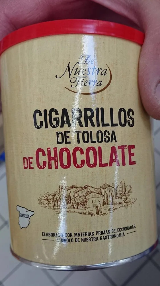 Cigarrillos de Tolosa de chocolate