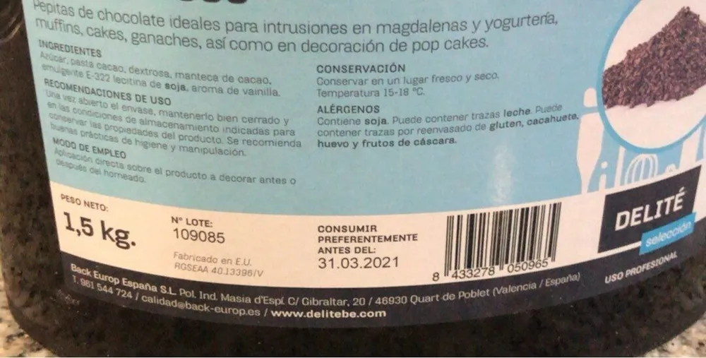 Pepitas de chocolate