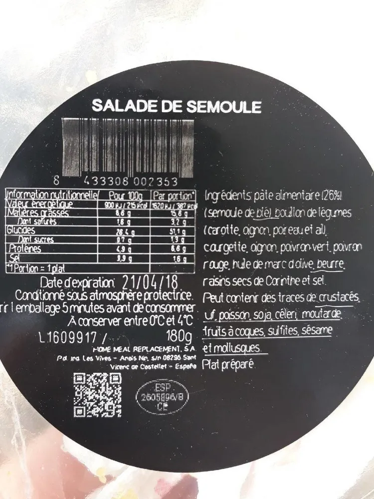 Salade de semoule