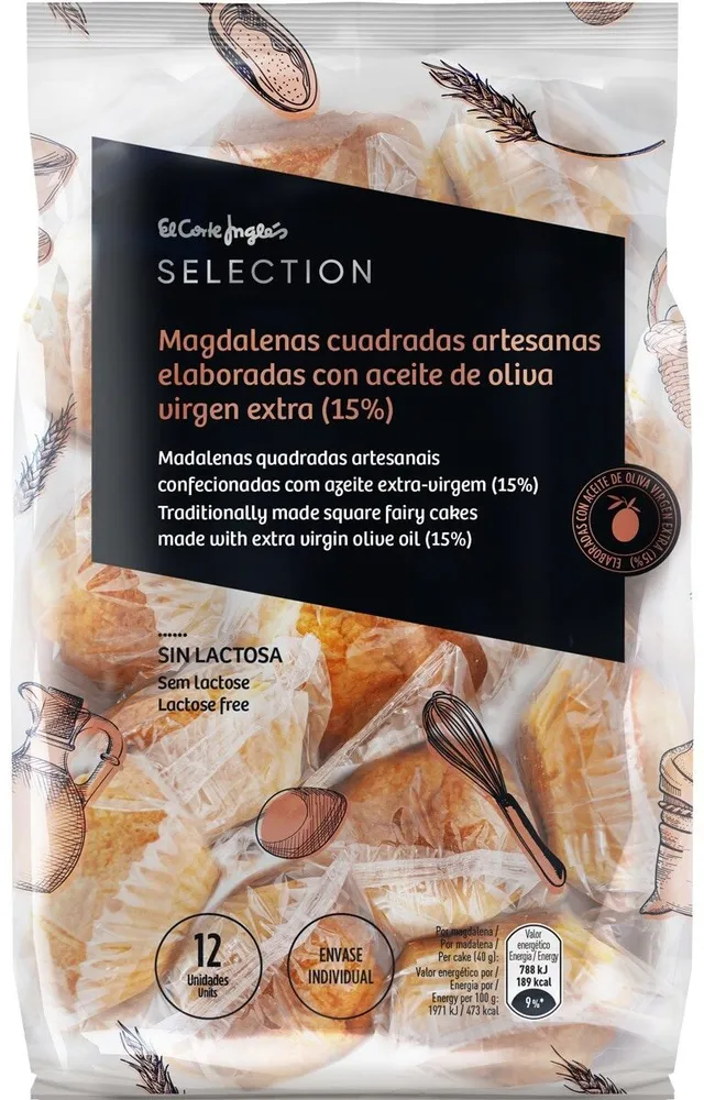 Magdalenas cuadradas artesanas sin lactosa
