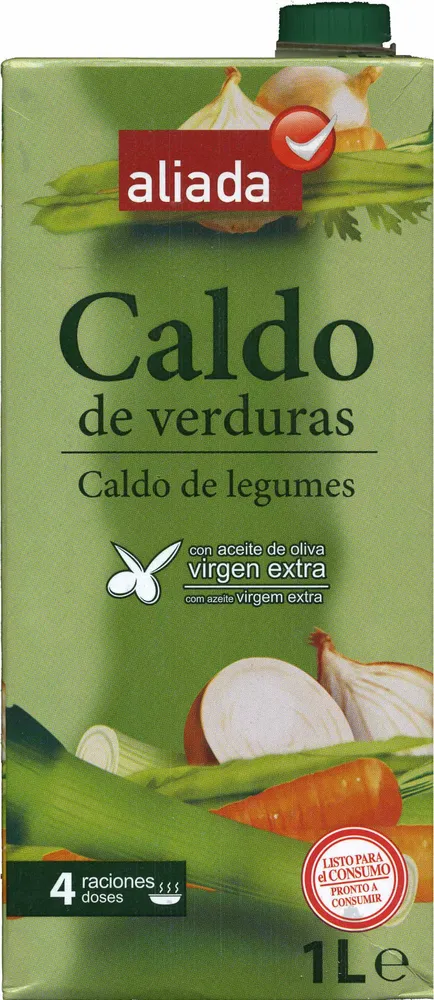 Caldo de verduras con aceite de oliva virgen extra sin gluten envase 1 l