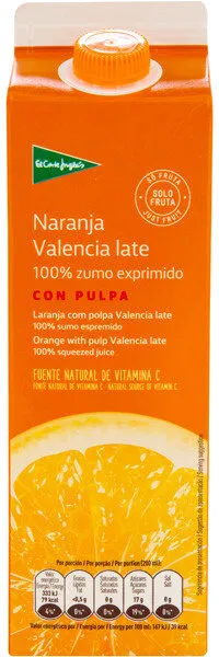 Zumo de naranja Valencia Late con pulpa