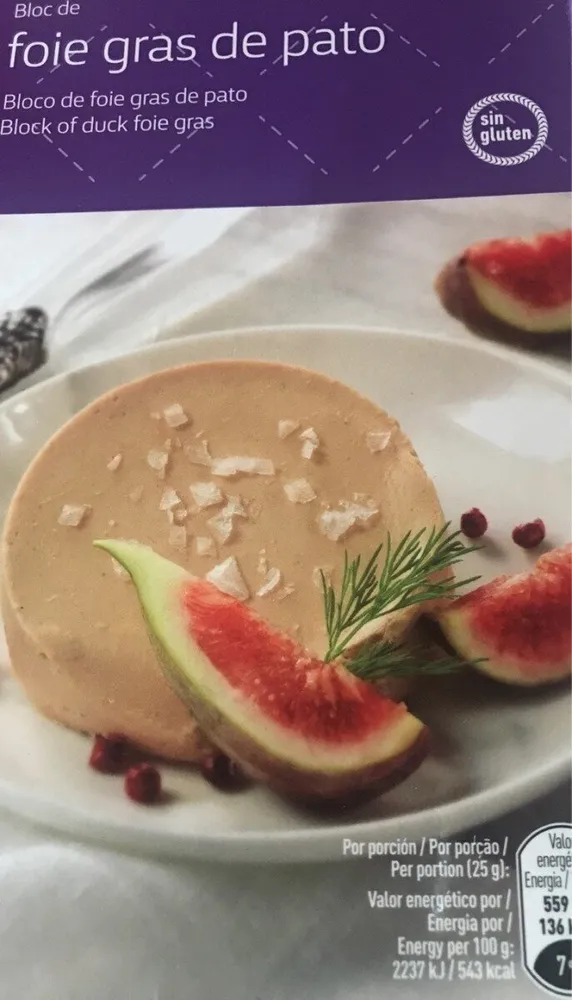 Bloc de foie gras de pato sin gluten