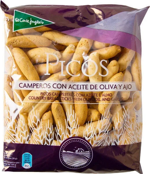 Picos camperos de pan con aceite de oliva y ajo