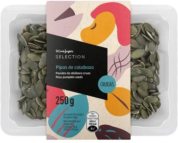 Pipas de calabaza crudas peladas tarrina 250 g