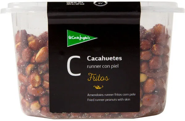 Cacahuetes runner fritos con piel