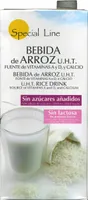 Bebida de arroz UHT, vitaminas A y D y calcio
