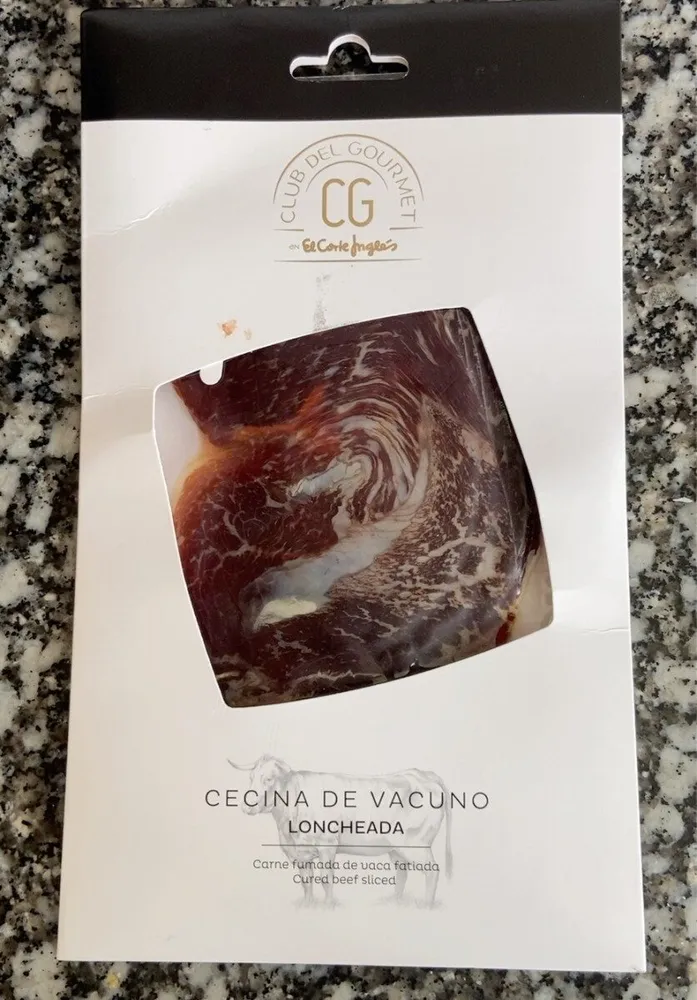Cecina de vacuno loncheada