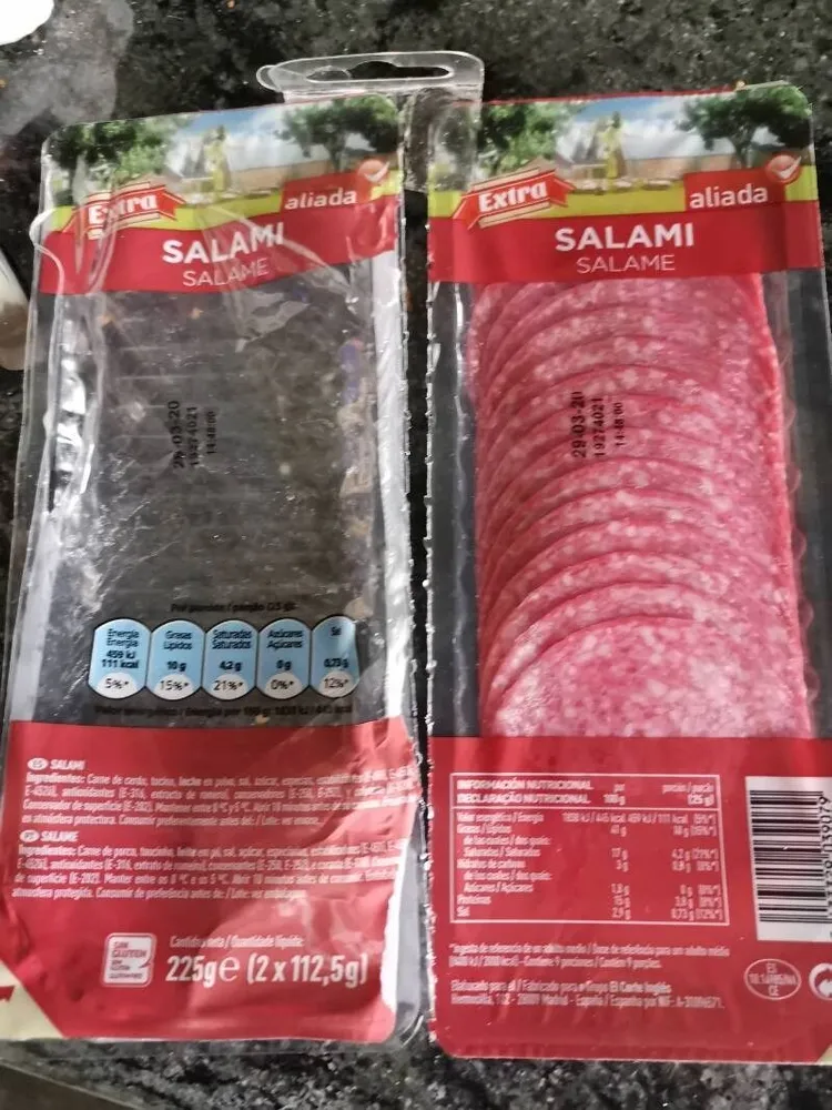 Salami extra lonchas sin gluten