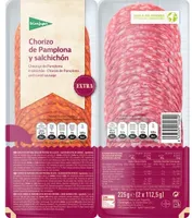 Chorizo de pamplona extra + salchichón extra lonchas sin gluten