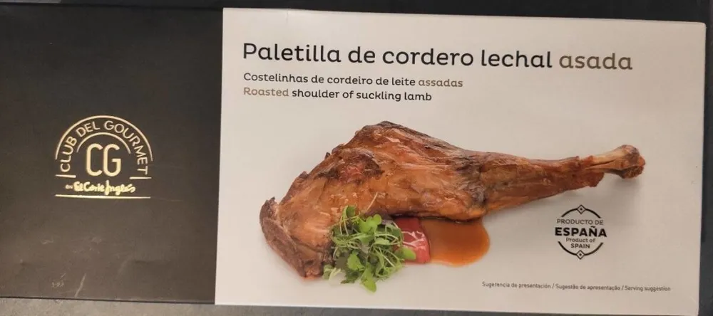 Paletilla de cordero lechal asada
